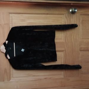 Revamped black velvet top